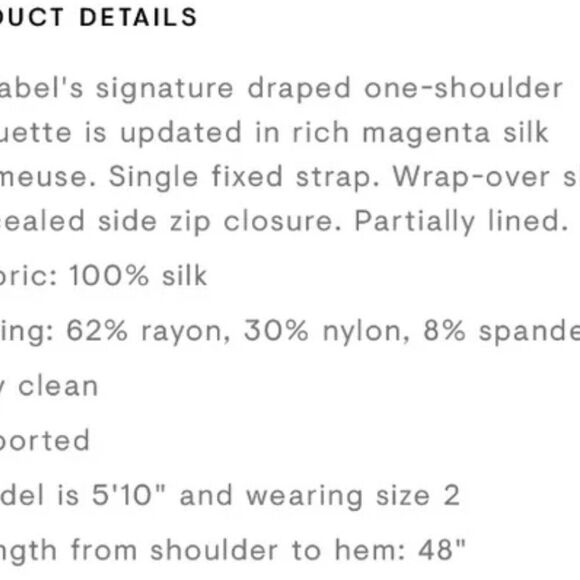 Michelle Mason Intermix 100% Silk Midi Dress One Shoulder Size 2 NWT - Picture 11 of 12